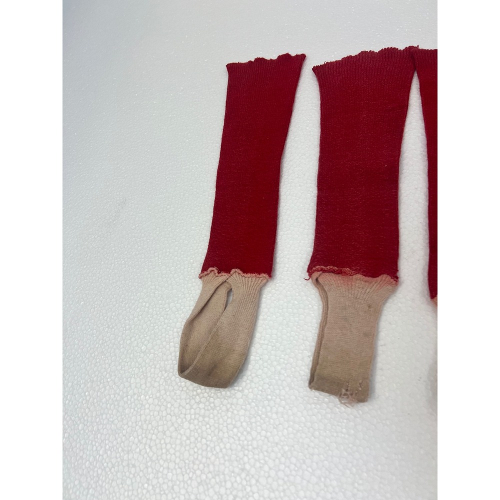 Vintage Baseball Stirrup Socks Lot Red White Striped Retro Athletic Tube High - Picture 11 of 11